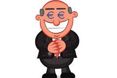 ¿Qué preocupa al abogado español en materia de honorarios? Dibujo de un señor con símbolo de euro por ojos