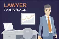 La aportación de la nota de prueba para la audiencia previa: de recomendable a exigible Dibujo de un abogado en la oficina