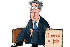 El abogado que se acordó de Santa Bárbara demasiado tarde… Dibujo de un abogado pidiendo trabajo