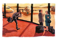 La cláusula No Show es una práctica habitual de las aerolíneas a pesar de las sentencias que dictaminan su nulidad Personas en un aeropuerto con maletas