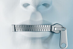 Prevalencia de la libertad de expresión respecto del derecho de honor en contextos de contienda política, laboral o social Dibujo de una cremallera en la boca