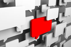 Cliente informado, cliente satisfecho Varios bocadillos grises y uno rojo