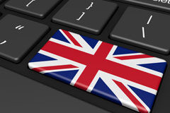 El IVA y las empresas británicas que operan por internet; una oportunidad para España Teclado con la bandera inglesa
