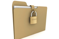 Cierre de la hoja registral Una carpeta con un candado