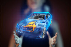 Implicaciones legales del coche autónomo Imagen de una maqueta de coche del futuro