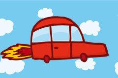 Hablemos de coches voladores y el uso del espacio aéreo Dibujo de un coche volando