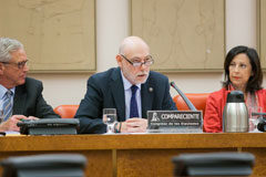 El Gobierno se somete a sus primeras sesiones de control en los Plenos del Congreso y el Senado José Manuel Maza Martín, candidato propuesto para ser nombrado Fiscal General del Estado, durante su comparecencia en la Comisión de Justicia