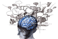 Trucos para una comunicación eficaz: la psicología al servicio del abogado Imagen de un cerebro con pensamientos