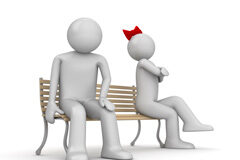 El conflicto como riesgo psicosocial Dos muñequitos enfadados sentados en un banco