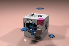 La empresa (especie en peligro de extinción) Un cubo con piezas sueltas