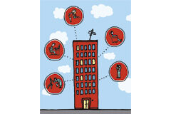 Reclamación a distintos copropietarios y prescripción de cuotas de comunidad Dibujo de los habitantes de un edificio