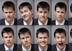 Una persona mostrando distintas emociones