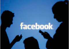 Siluetas y logo de Facebook