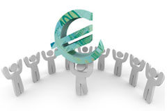 Obligaciones formales de los empresarios y profesionales en el IRPF Muñequitos y el símbolo del euro