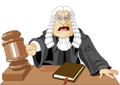 Dibujo de un juez enfadado