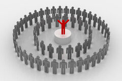 El fin de la ultraactividad de los convenios decaídos Un muñequito rojo rodeado de muñequitos grises