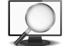 El producto de los portales de transparencia Una lupa sobre una pantalla