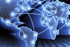 ¿Qué impuestos pagan las grandes empresas? Mapa del mundo con luces interconectadas