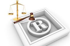 ¿Cómo entender el periculum in mora en el contexto de propiedad intelectual? la marca de 'registro' y una balanza de justicia y una mazo