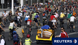 La Masa Crítica. Concentración de ciclistas en Budapest