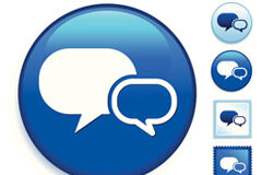 ¿Debemos renunciar a nuestros derechos fundamentales a favor de la seguridad? Iconos en azul de chat