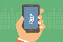 ¿Puedo grabar una conversación con el móvil para una prueba en juicio? Dibujo de un movil grabando sonido