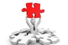 Una solución al limbo jurídico de las sociedades sin actividad ni activo Muñeco con una ficha roja de puzle