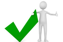 Los abogados decimos la verdad Un muñeco cogiendo el signo verde de 'V'