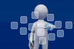 El auge del ‘quantified self’ Un muñequito tocando una pantalla táctil