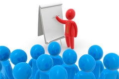 Un decálogo para el orador forense Un muñeco hablando a un grupo de muñecos