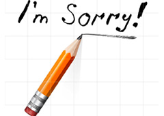 Un lápiz y la frase I'm Sorry