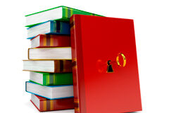 La protección en España de las obras de autores europeos fallecidos antes de 1987 Libros y uno de ellos con una llave