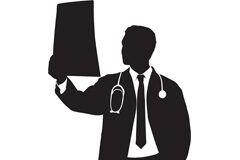 Radiografía del cliente de los despachos de abogados Un señor de traje mirando una radiografía