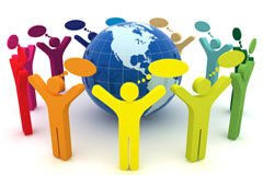 Protección de Datos y Redes Sociales Corporativas: consejos esenciales para no morir en el intento Muñequitos de colores alrededor de la bola del mundo