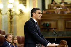 Pedro Sánchez, nuevo Presidente del Gobierno Pedro Sánchez en la tribuna del congreso