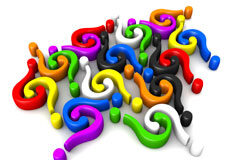 El abogado y la prudencia navegan juntos Signos de interrogación de colores