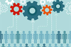 El papel de los Proveedores en el Modelo de Compliance de una Compañía Engranajes y siluetas de personas