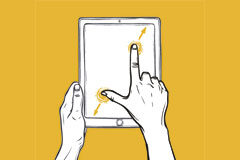 ¿Es válida la prueba para proceder al despido disciplinario de un trabajador, obtenida por medio del control empresarial de su Tablet? Dibujo de una persona usando una tablet