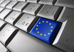 Una tecla con el logo de la UE Una tecla con el logo de la UE
