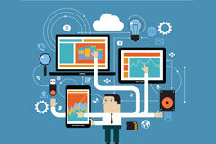 TICs y Derecho Laboral Un muñequito rodeado de tecnología