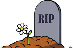 Irregularidades con la pensión del pensionista fallecido Dibujo de una tumba con una flor