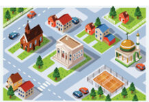 La racionalización de la Administración Local Dibujo de un barrio