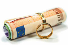 Régimen económico matrimonial de cuentas en participación Anillos y billetes