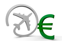 Ryanair condenada a reembolsar el precio de los billetes a los pasajeros Avión y símbolo del euro