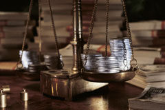 La cambiante escala autonómica del IRPF en Murcia por normas con distintos efectos Una balanza con monedas.