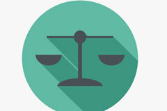 El deber o ejercicio legítimo de un derecho, oficio o cargo y algunos de sus límites Balanza dibujada en un círculo