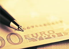 Bolígrafo sobre Billete de euros