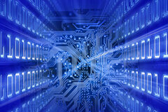 Datos en conserva Números binarios con fondo azul