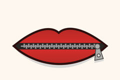 ¿El derecho del imputado a guardar silencio impide la formulación de preguntas? Dibujo de una boca cerrada con cremallera