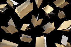 Responsabilidad del administrador ante las instrucciones de la junta general Varias carpetas abiertas volando.